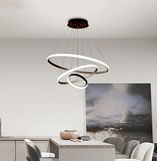 Nordic Luxury Hanging Light Adjustable LED Pendant Chandelier: High Brightness for Living Room Elegance and Versatility