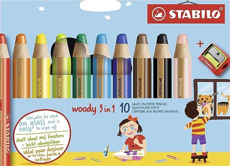 The Stabilo Wood Colouring Pencil is a revolutionary artistic tool that seamlessly combines the properties of watercolour and wax crayon into one versatile instrument