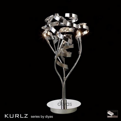 Il30185 kurlz 3 light chrome and crystal table lamp