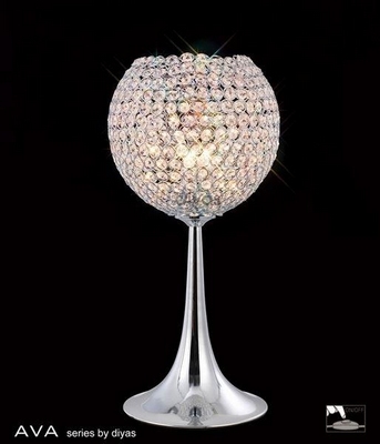 Il30194 ava 3 light chrome and crystal table lamp