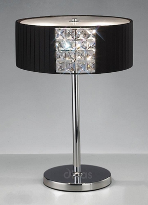 Diyas il31170/bl evelyn black and crystal table lamp