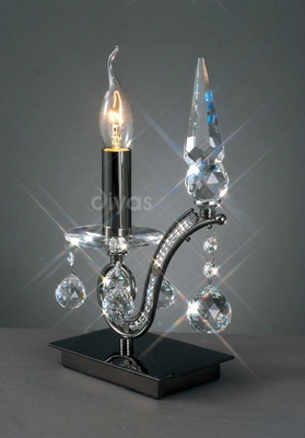 Diyas il30030 tara single table lamp in black chrome finish