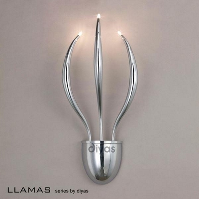 Il30143 llamas chrome 3 light halogen wall lamp