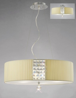 Diyas il31174/cr evelyn cream and crystal round ceiling pendant
