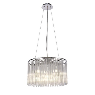 Diyas il30018/g9 zanthe 10 light round ceiling pendant light in chrome with clear glass
