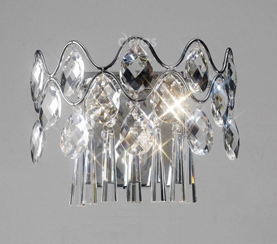 Diyas il31060 kenzie crystal wall light in polished chrome finish