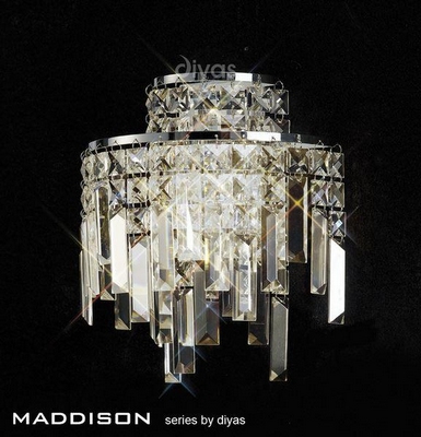 Il30250 maddison 2 light chrome & crystal wall light