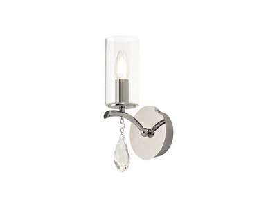 Diyas il32791 rhea 1 light switched wall light in polished chrome with clear glass shade