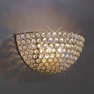 Il30758 ava 2 light french gold & crystal wall light