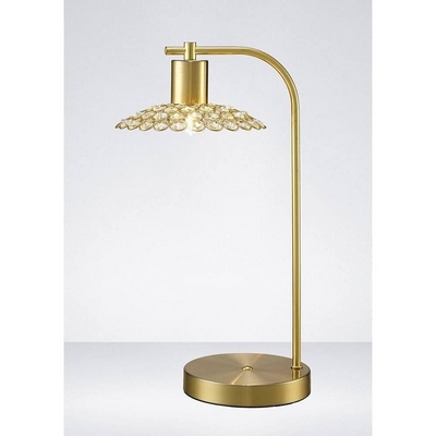 Diyas il20603 ellen 1 light table lamp in satin brass and clear crystal