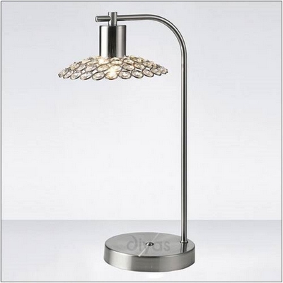 Diyas il20608 ellen 1 light table lamp in satin nickel and clear crystal