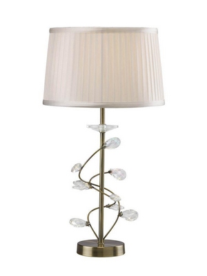 Diyas il31220/wh willow 1 light table lamp in antique brass with white shade