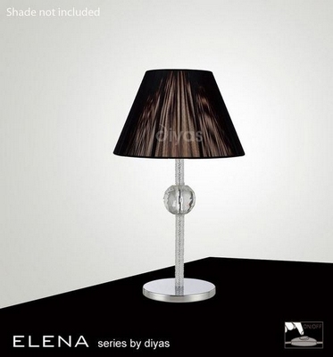 Il30510 elena chrome and crystal cloth table lamp base only