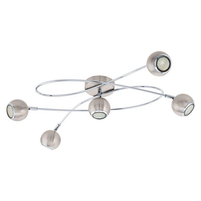 Eglo 94251 locanda 5 light semi flush ceiling light in satin nickel and chrome