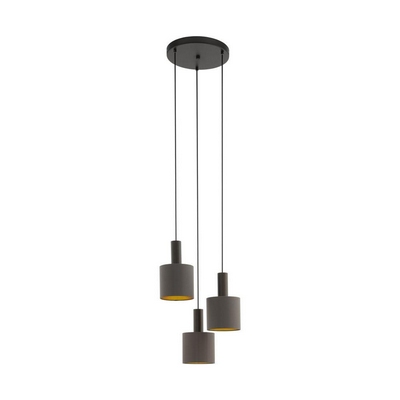 Eglo 97684 concessa 1 three light ceiling cluster light in brown and gold