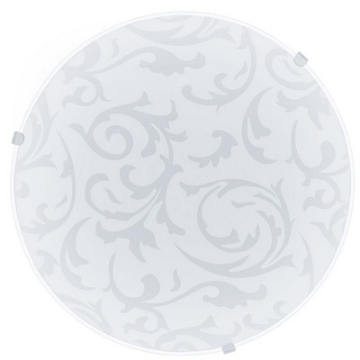 Eglo 91236 mars wall/ceiling light in white with satin glass decor - dia: 250mm