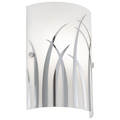 Eglo 92742 rivato one light wall light in chrome with white coated glass shade