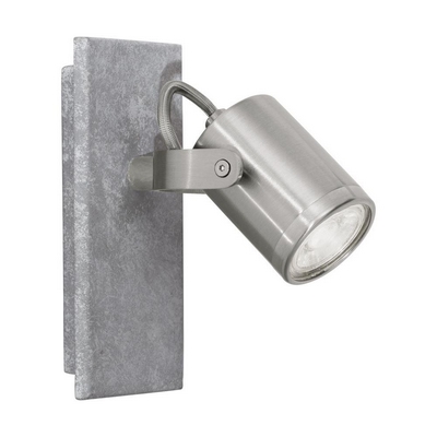 Eglo 95741 praceta 1 light wall spotlight in matt nickel and grey