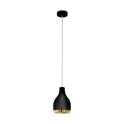 Eglo 96872 cocno one light ceiling pendant light in black with copper detailing