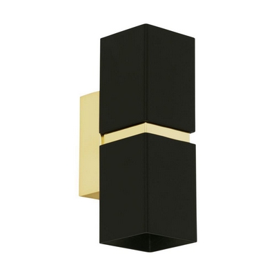 Eglo 95373 passa two light cubed led wall light in black and gold