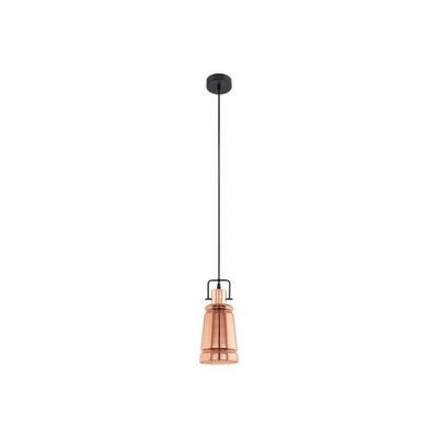 Eglo 49153 frampton 1 light ceiling pendant light in copper and black