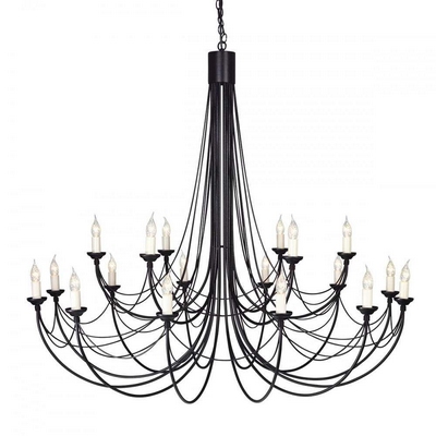 Elstead cb18 black carisbrooke 18 light two tier multi-arm chandelier in black - fitting only