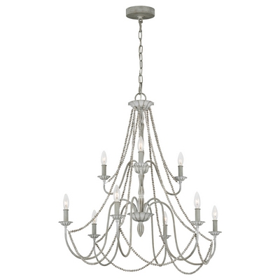 Elstead fe-maryville9 maryville 9 light ceiling chandelier in washed grey finish