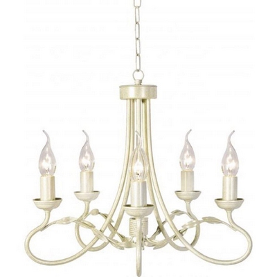 Elstead ov5 ivory/gold olivia 5 light chandelier light in ivory/gold - fitting only