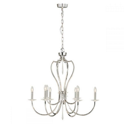 Elstead pm9 pn pimlico 9 light multi arm ceiling light in polished nickel - fitting only