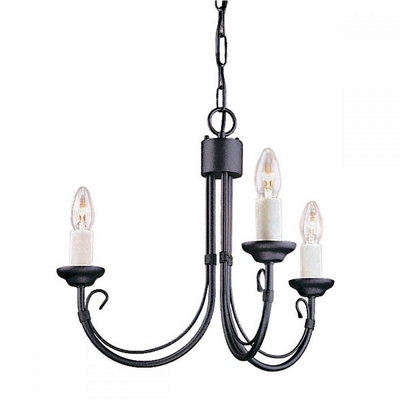 Elstead ch3 black chartwell 3 light chandelier in black - fitting only