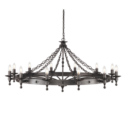 Elstead wr12-graphite warwick 12 light ceiling chandelier in graphite